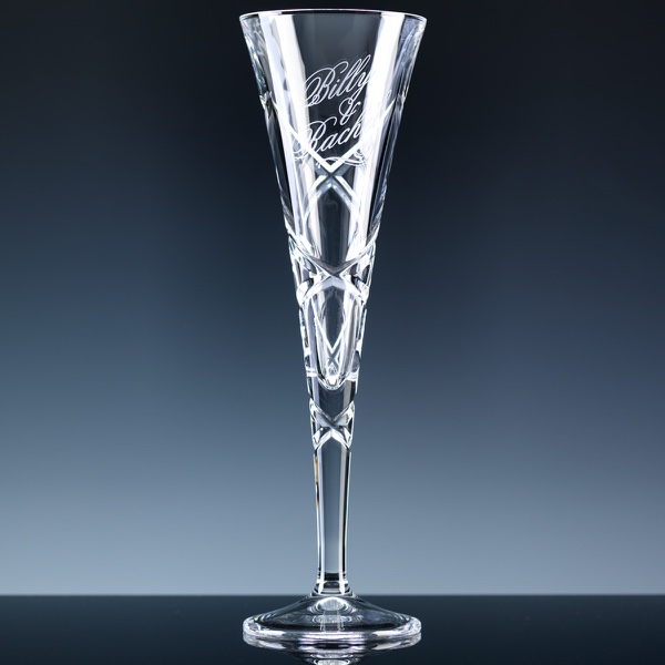 Inverness Crystal Swirl Panelled 24% Lead Crystal 6oz Conical Champagne Flute